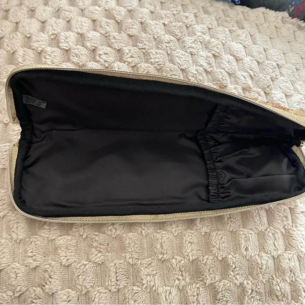 MAC Cosmetics Gold Sequin Quilted Clutch Limited Edition Makeup Bag